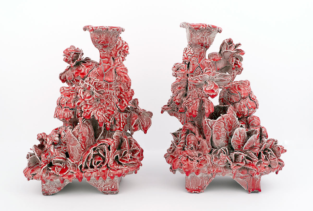 Tony Sonnenberg, A Pair of Candelabras (Jolly Rancher Red)