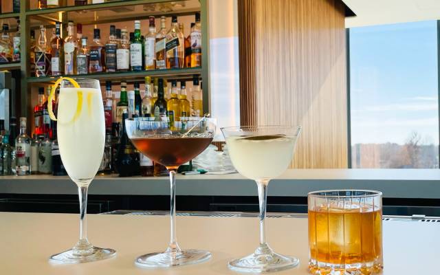 four cocktails in the tower bar