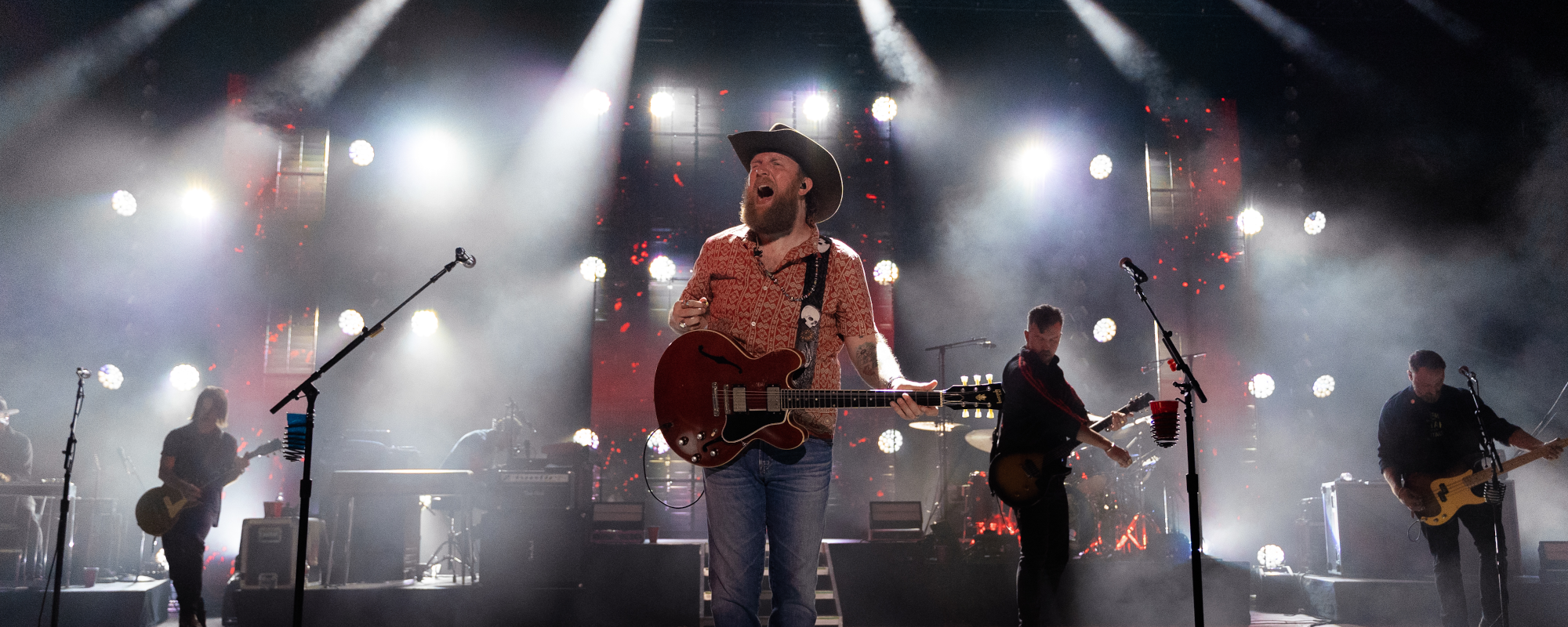 Country artists Brothers Osborne performing onstage