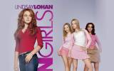 Promotional image for Mean Girls featuring four women in pink and red outfits with the movie title.