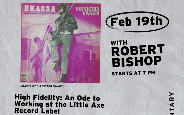 Listening party flyer featuring Ekassa album by Sir Victor Uwaifo with event details and ticket info.